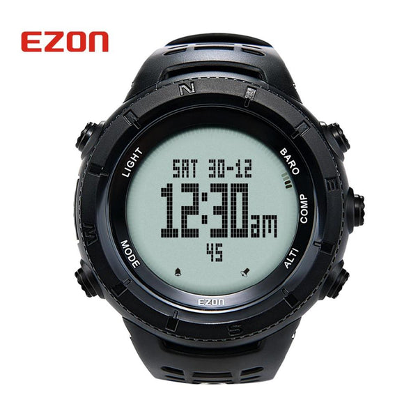 EZON Altimeter Barometer Thermometer Compass Weather Forecast Outdoor Men Digital Watches Sport Hours Climbing Hiking Wristwatch