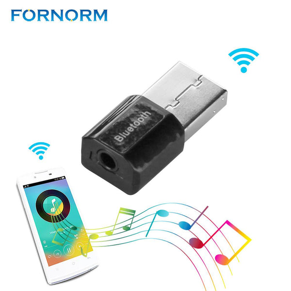 FORNORM USB Bluetooth Music Audio Receiver Adapter 3.5mm Stereo Audio A2DP to Speaker Sound Box for iPhone 8 7 6S For Samsung