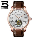 Switzerland BINGER Men Watch Brand Luxury Seagull Automatic Movemt Watches Male Tourbillon Sapphire Alligator Hide Mechanical 1