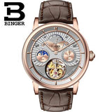 Switzerland BINGER Men Watch Brand Luxury Seagull Automatic Movemt Watches Male Tourbillon Sapphire Alligator Hide Mechanical 1