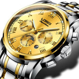 LOREO Men's Business Watches Relogio Masculino Fashion Watch Men Flywheel Auto Mechanical Stainless Steel Wristwatch Gift O46