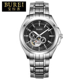 BUREI Brand Men Sapphire Stainless Steel Automatic Mechanical Watch Waterproof Luminous Wristwatches With Premiums Package 5025