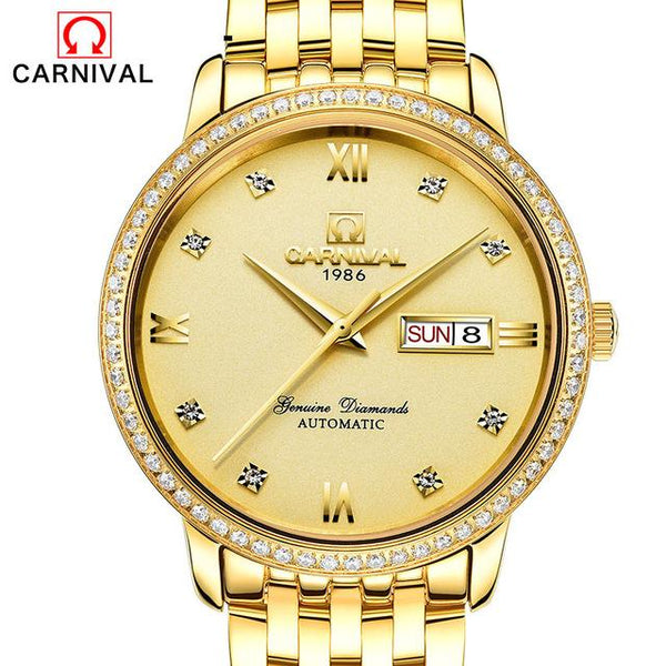 Relogio Masculino 2017 Carnival Watches Men Business Stainless Steel Wristwatch Mens Fashion Automatic Mechanical Watch Reloj