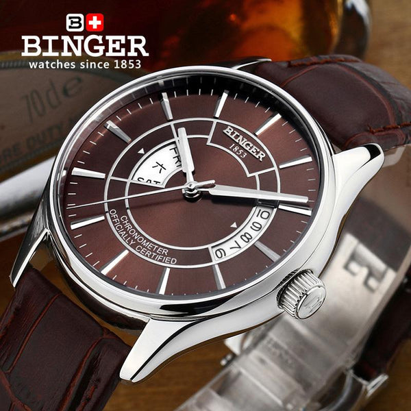 Switzerland Mechanical Men Watch Automatic Binger Luxury Brand Men's Watch Sapphire Japanese Movement Wrist Watches Male B5007