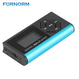FORNORM Digital Compact and Portable Mini USB MP3 Music Media Player LCD Screen Max Support 16GB Micro SD TF Card with Headset