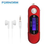 FORNORM Portable USB LCD Screen Music Speaker Digital MP3 Music Player Support SD card & TF card 32G with FM Radio function