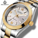 MG.ORKINA Mens Luxury Gold Stainless Steel 316L 40MM Automatic Self Winding Mechanical Watches Waterproof 30M Auto Date Watch