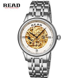 READ Royal Knights series of hollow Automatic Mens Rose Facial brown leather 8002