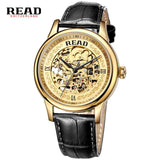 READ Royal Knights series of hollow Automatic Mens Rose Facial brown leather 8002