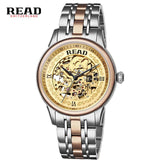 READ Royal Knights series of hollow Automatic Mens Rose Facial brown leather 8002