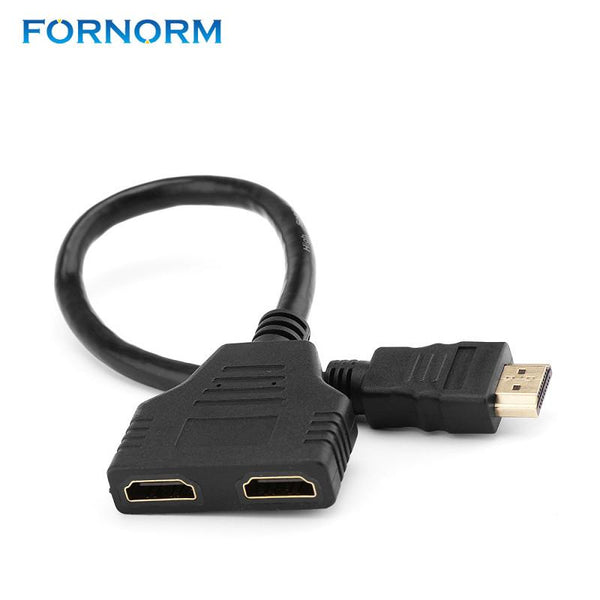 FORNORM HDMI Cable 1080P Port Male To 2 Female 1 In 2 Out Splitter Adapter Converter Video Switch For DVD Players LCD Monitor