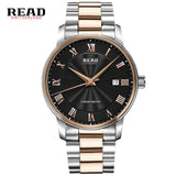 READ automatic Watches Branded Mens Classic Stainless Steel Self Wind Skeleton Mechanical Watch Fashion Cross Wristwatch R8040