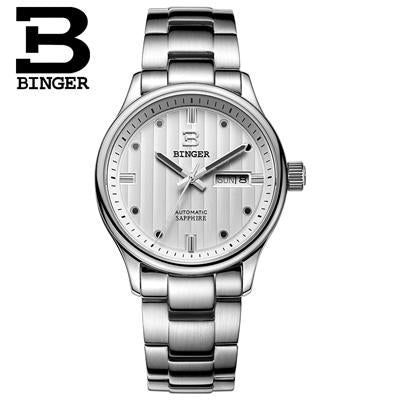 Switzerland watches men luxury brand Wristwatches BINGER business Mechanical clock sapphire full stainless steel B5006-5