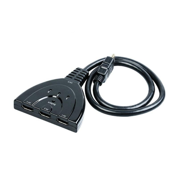 3 Port HDMI Switcher Switch Splitter with Pigtail Cable for PS3 Xbox 6 HD DVD (Black)
