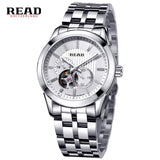 READ Mechanical watches men luxury brand fashion casual Business vintage Full Stainless Steel relogio masculino Wristwatch 8006G