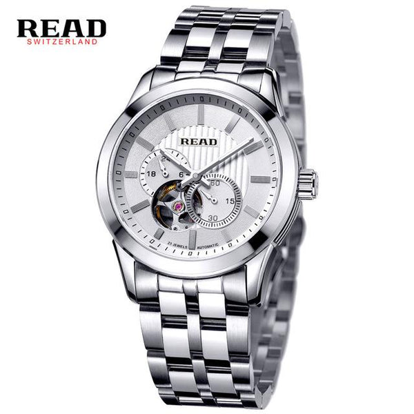 READ Mechanical watches men luxury brand fashion casual Business vintage Full Stainless Steel relogio masculino Wristwatch 8006G