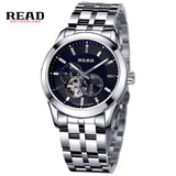 READ Mechanical watches men luxury brand fashion casual Business vintage Full Stainless Steel relogio masculino Wristwatch 8006G