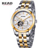 READ Mechanical watches men luxury brand fashion casual Business vintage Full Stainless Steel relogio masculino Wristwatch 8006G