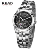 READ Mechanical watches men luxury brand fashion casual Business vintage Full Stainless Steel relogio masculino Wristwatch 8006G