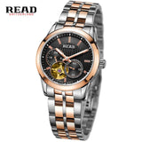 READ Mechanical watches men luxury brand fashion casual Business vintage Full Stainless Steel relogio masculino Wristwatch 8006G