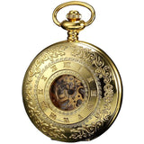 Retro KS Self Winding Mechanical Skeleton Alloy Case Copper Key Style Pendant Roman Dial Luxury Jewelry Men Pocket Watch /KSP043