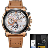 New LIGE Mens Watches Top Brand Luxury Quartz Gold Watch Men Casual Leather Military Waterproof Sport Watch Relogio Masculino