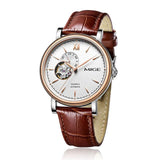 MIGE Luxury Watches Men Mechanical Wristwatches Tourbillion Synthetic Sapphire Crystal Cowhide Leather Strap Relogio Masculino