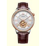 MIGE Luxury Watches Men Tourbillion Mechanical Wristwatch Synthetic Sapphire Crystal Genuine Leather Strap Relogio Masculino