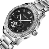 2017 Stainless Steel Mechanical Skeleton Watch Golden Movement Sapphire Crystal Water Resistant Depth: 50m Y7821