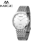 MIGE Luxury Fashion Women Quartz Watches Synthetic Sapphire Crystal Rhinestones 316L Stainless Steel Bracelet Relogio Feminino
