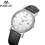 MIGE Fashion Women Watches Men Lovers Quartz Wristwatch Japanese Movement Synthetic Sapphire Crystal Waterproof Relogio Feminino