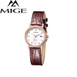 MIGE Fashion Women Watches Men Lovers Quartz Wristwatch Japanese Movement Synthetic Sapphire Crystal Waterproof Relogio Feminino