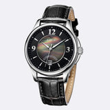 MIGE Fashion Watch Men Women Mechanical Watches Synthetic Sapphire Crystal Calendar Hollow Cowhide Leather Strap Butterfly Clasp