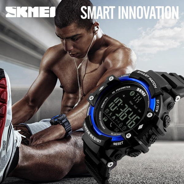 SKMEI Bluetoot Smart Watch Men Sports Wristband Watches Reminder Pedometer Calories Waterproof Watch For Apple IOS Android Clock