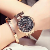 GUOU Top Brand Shiny Diamond Watch Women Watches Rose Gold Women's Watches Ladies Watch Clock saat montre femme relogio feminino