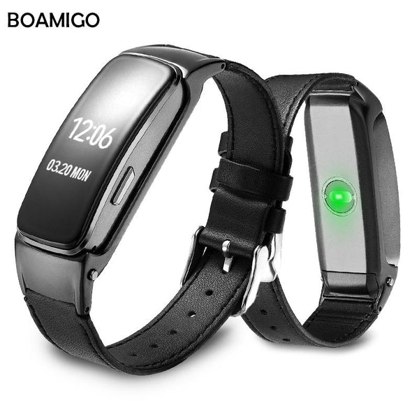 Smart Watch BOAMIGO Brand Bracelet Wristband Leather Strap Watches Message Reminder Pedometer Calorie Bluetooth For IOS Android