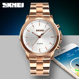 SKMEI Men Smart Watch High Quality Stainless Steel Quartz Sport Watch Fashion Multifunction Bluetooth Smartwatch Reminder Clock