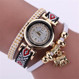 Hot Sale Watch Women Feather Weave Wrap Around Bracelet Watch  Crystal Synthetic Fashion Chain Watch relogio feminino