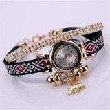Hot Sale Watch Women Feather Weave Wrap Around Bracelet Watch  Crystal Synthetic Fashion Chain Watch relogio feminino