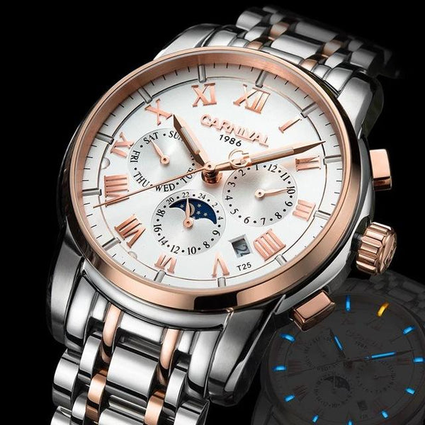 Carnival Luxury Brand Automatic Mechanical Watch Men Tritium T25 Luminous Full Steel Waterproof Watches Military Clock relogios