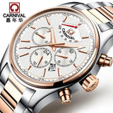 Carnival Business Automatic Mechanical Watches Mens Top Brand Luxury Stainless Steel Watch Men Waterproof Clock erkek kol saati