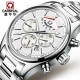 Carnival Business Automatic Mechanical Watches Mens Top Brand Luxury Stainless Steel Watch Men Waterproof Clock erkek kol saati