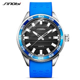 SINOBI 316 Stainless Steel Men's Sports Watches Luxury Brand Silicone Waterproof Men Military Watch Quartz Relogio Masculino