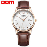 DOM Man watches luxury brand waterproof style quartz leather gold business watch relojes reloj M-3311