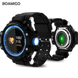 BOAMIGO Smart Watches Men Sports Watches Outdoor Wristwatch Call Message Reminder Pedometer Calories Bluetooth Waterproof Watch