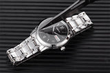 MIGE Mechanical Watches Men Date Calendar Transparent Bottom Cover Synthetic Sapphire Crystal Stainless Steel Bracelets Relogio