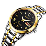 MIGE Mechanical Watches Men Date Calendar Transparent Bottom Cover Synthetic Sapphire Crystal Stainless Steel Bracelets Relogio
