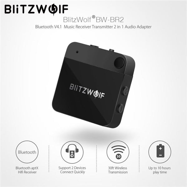 BlitzWolf Bluetooth V4.1 Music Receiver Transmitter APTX 3.5mm AUX Wireless Bluetooth Audio 2 In 1 Adapter For Smartphone PC TV