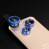 3 in 1 Phone Clip Lens Fisheye Lens Wide Angle Macro Lenses
