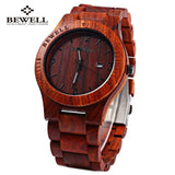 2018 BigBen Bewell Luxury Brand Wood Watch Men Analog Natural Quartz Movement Date Male Wristwatches Clock Relogio Masculino